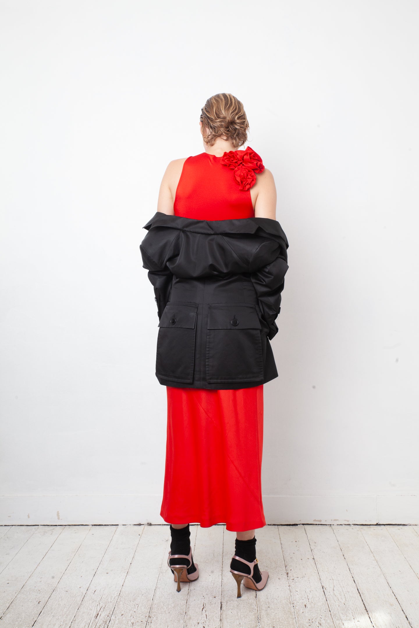 Dirk Bikkembergs 2000's nylon black jacket with large back pocket detail