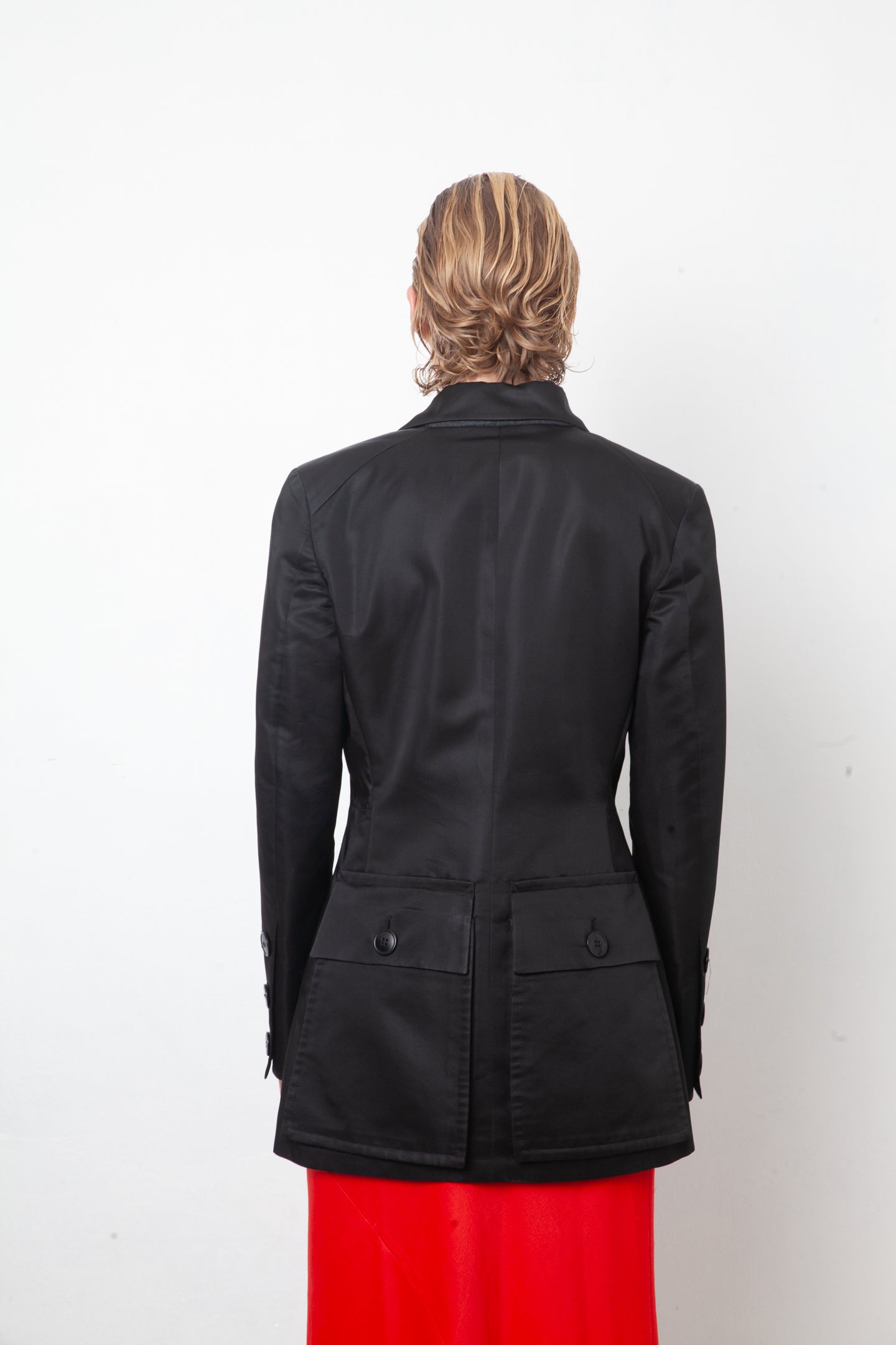 Dirk Bikkembergs 2000's nylon black jacket with large back pocket detail