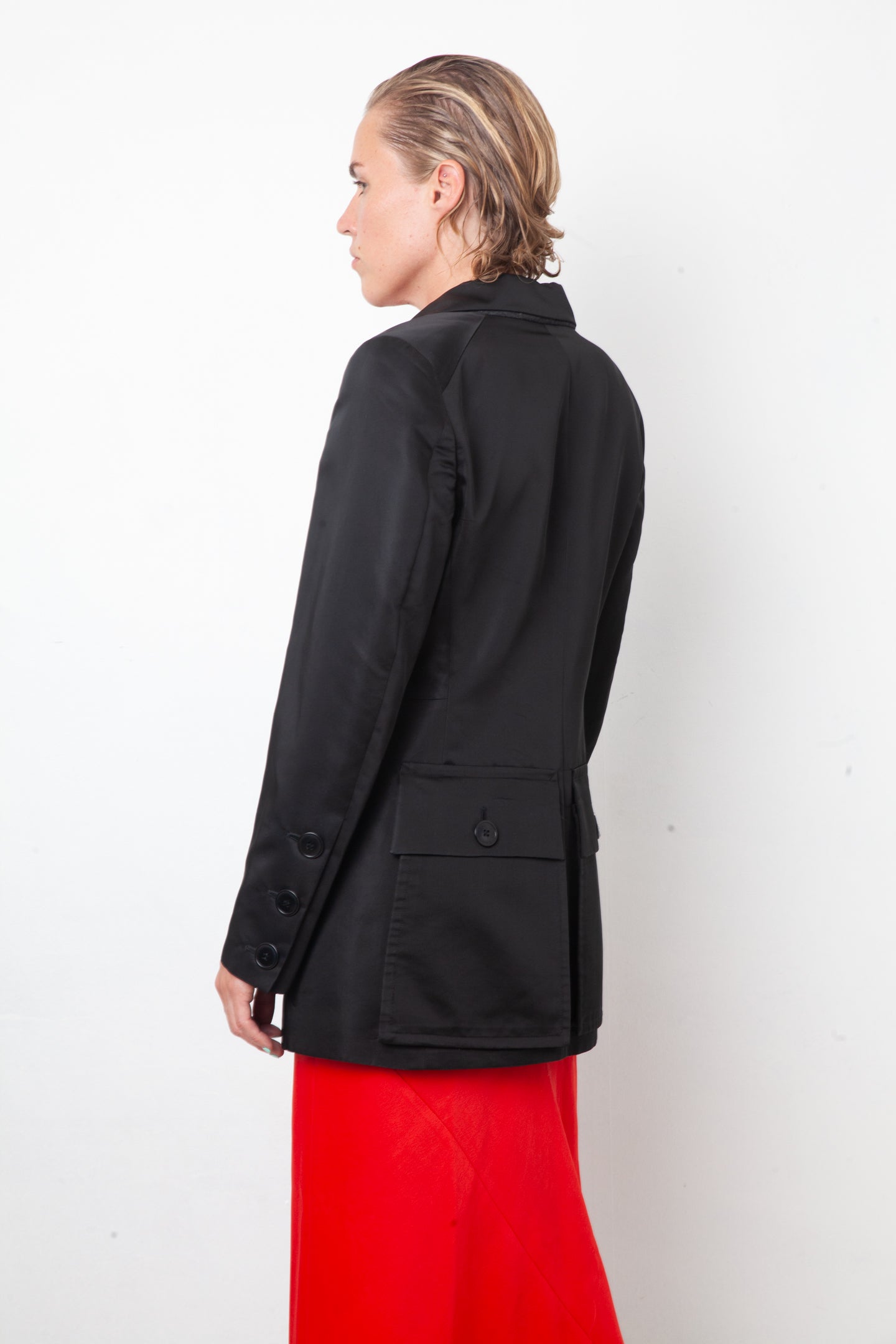 Dirk Bikkembergs 2000's nylon black jacket with large back pocket detail