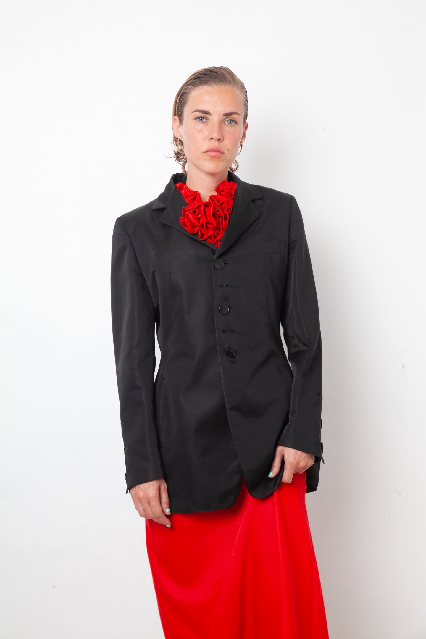 Dirk Bikkembergs 2000's nylon black jacket with large back pocket detail