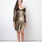 Max Mara 2000's golden hooded sweater dress