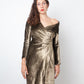 Max Mara 2000's golden hooded sweater dress