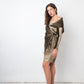 Max Mara 2000's golden hooded sweater dress