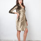 Max Mara 2000's golden hooded sweater dress