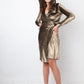 Max Mara 2000's golden hooded sweater dress