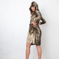 Max Mara 2000's golden hooded sweater dress