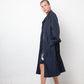 Prada 2000's dark blue nylon trench coat with belt
