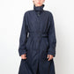 Prada 2000's dark blue nylon trench coat with belt