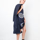 Prada Spring 2013 dark blue silk flower print dress