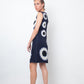 Prada Spring 2013 dark blue silk flower print dress