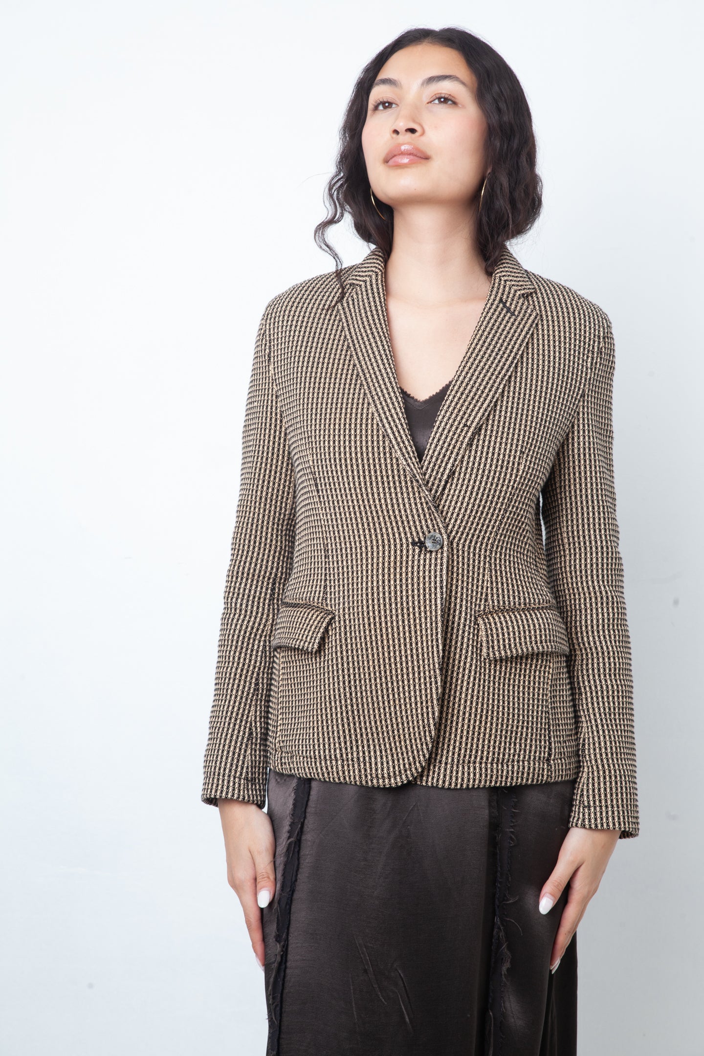 Yves Saint Laurent Fall 2006 brown cotton knit blazer