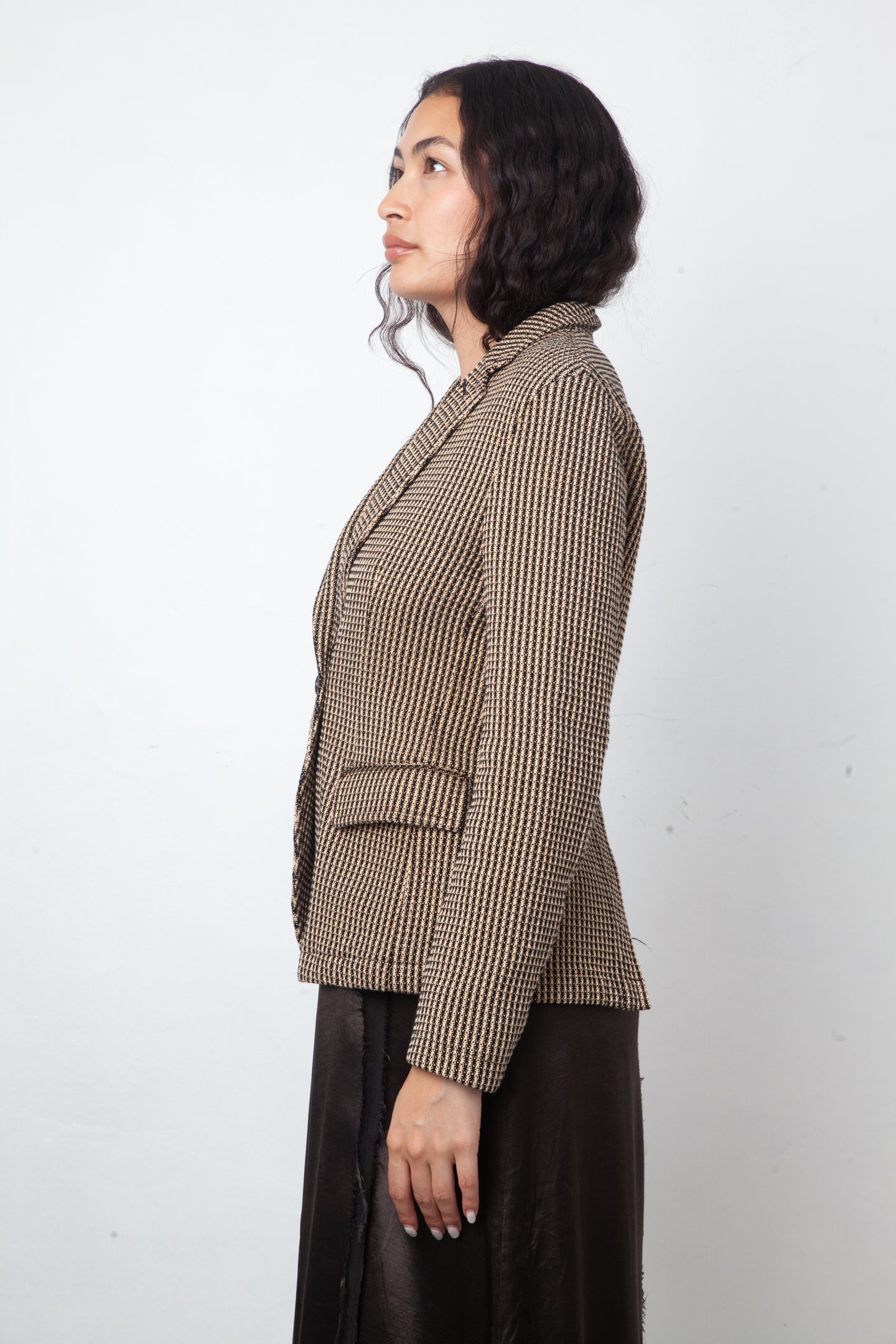 Yves Saint Laurent Fall 2006 brown cotton knit blazer