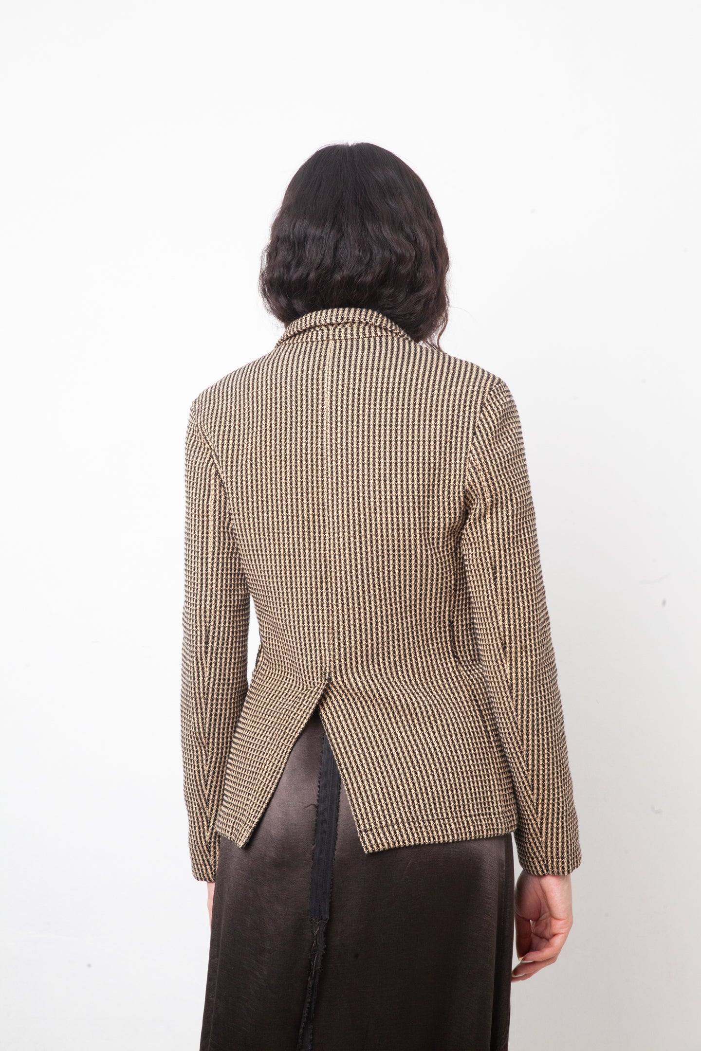 Yves Saint Laurent Fall 2006 brown cotton knit blazer