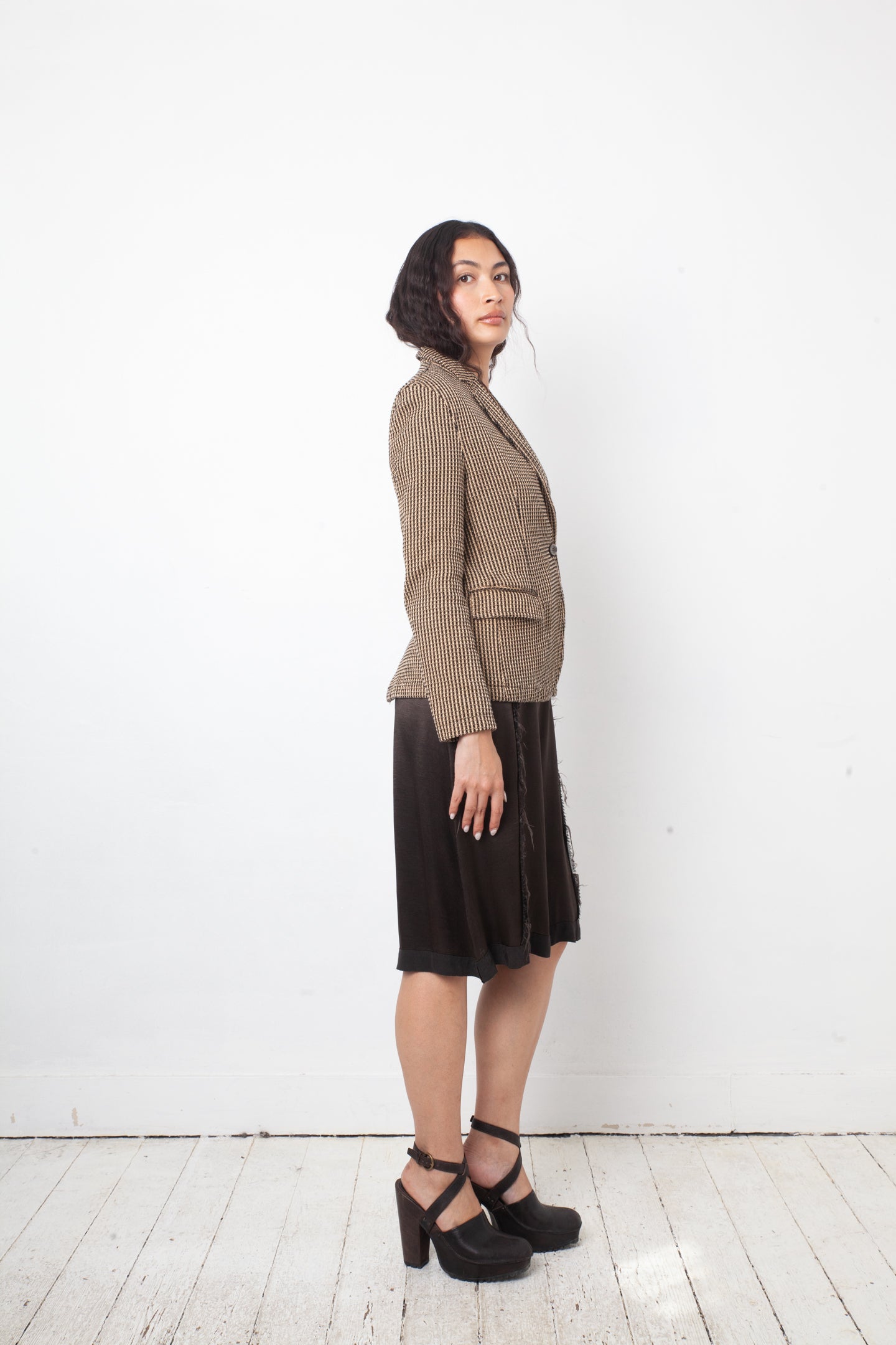 Yves Saint Laurent Fall 2006 brown cotton knit blazer