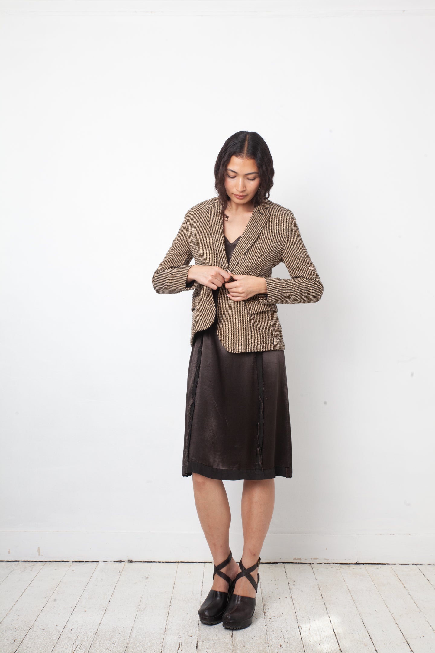 Yves Saint Laurent Fall 2006 brown cotton knit blazer
