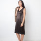 Martin Margiela Fall 2005 silky brown dress with raw hems and reversed zipper closure