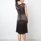 Martin Margiela Fall 2005 silky brown dress with raw hems and reversed zipper closure