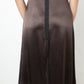 Martin Margiela Fall 2005 silky brown dress with raw hems and reversed zipper closure