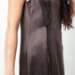 Martin Margiela Fall 2005 silky brown dress with raw hems and reversed zipper closure