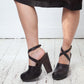 Miu Miu 2000's brown leather platform clogs with crossed ankle straps size 39
