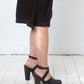 Miu Miu 2000's brown leather platform clogs with crossed ankle straps size 39