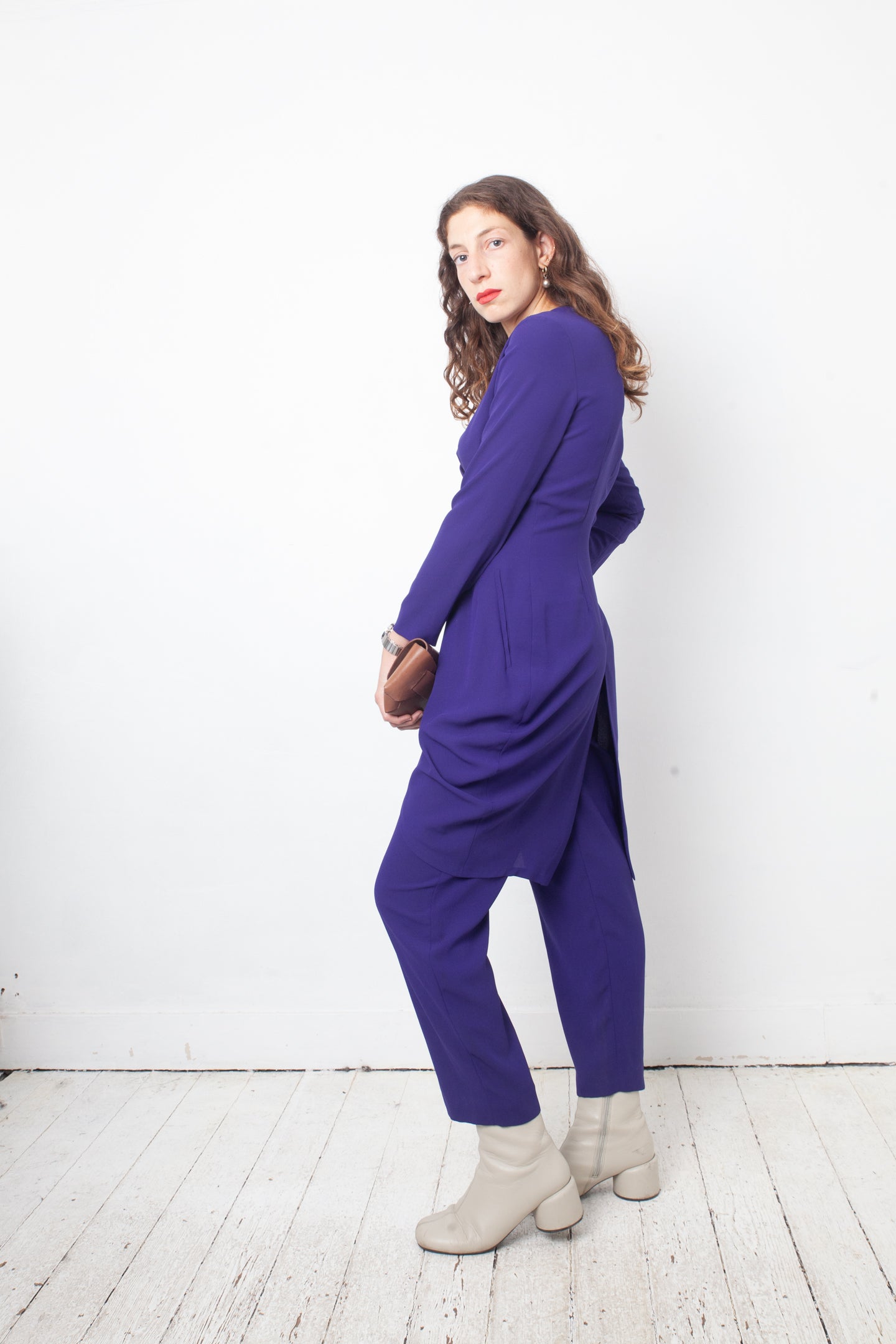 Emporio Armani 90's purple jumpsuit with attached blazer
