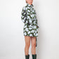 Off-White resort 2018 flower pattern denim jacket with belt and strap detail