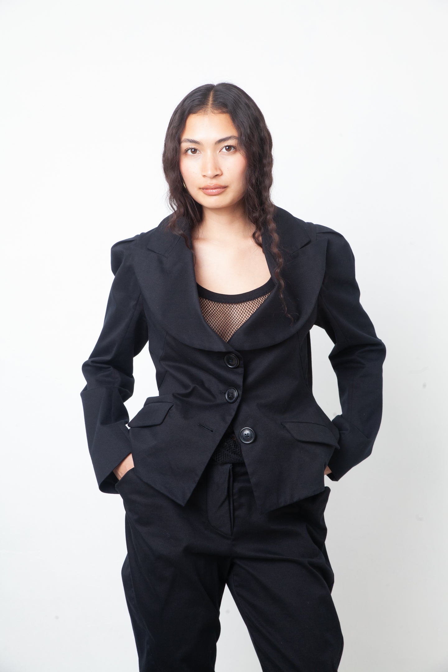 Vivienne Westwood Anglomania 2010's black cotton pantsuit