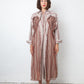 Y Project wool striped beige and red button shirt dress with tulle layer