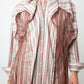 Y Project wool striped beige and red button shirt dress with tulle layer