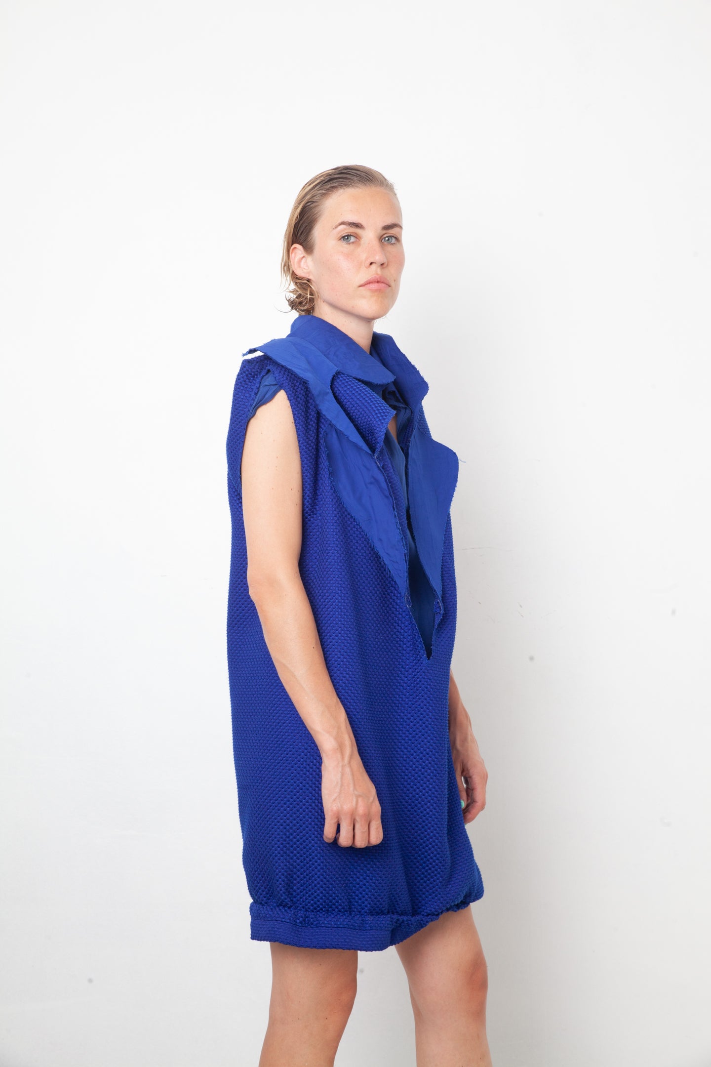 Comme des Garçons 2007 vivid blue deconstructed dress