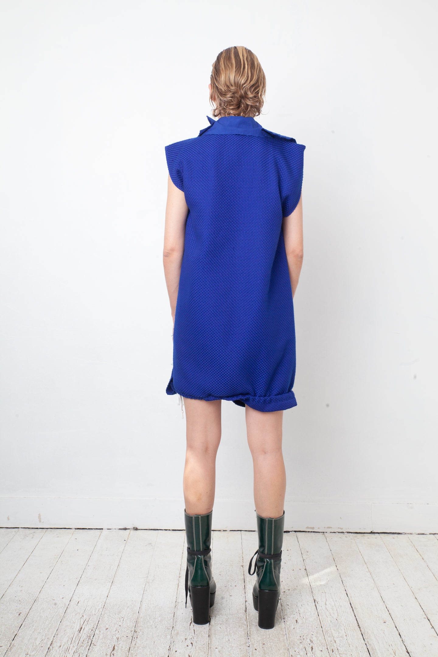 Comme des Garçons 2007 vivid blue deconstructed dress