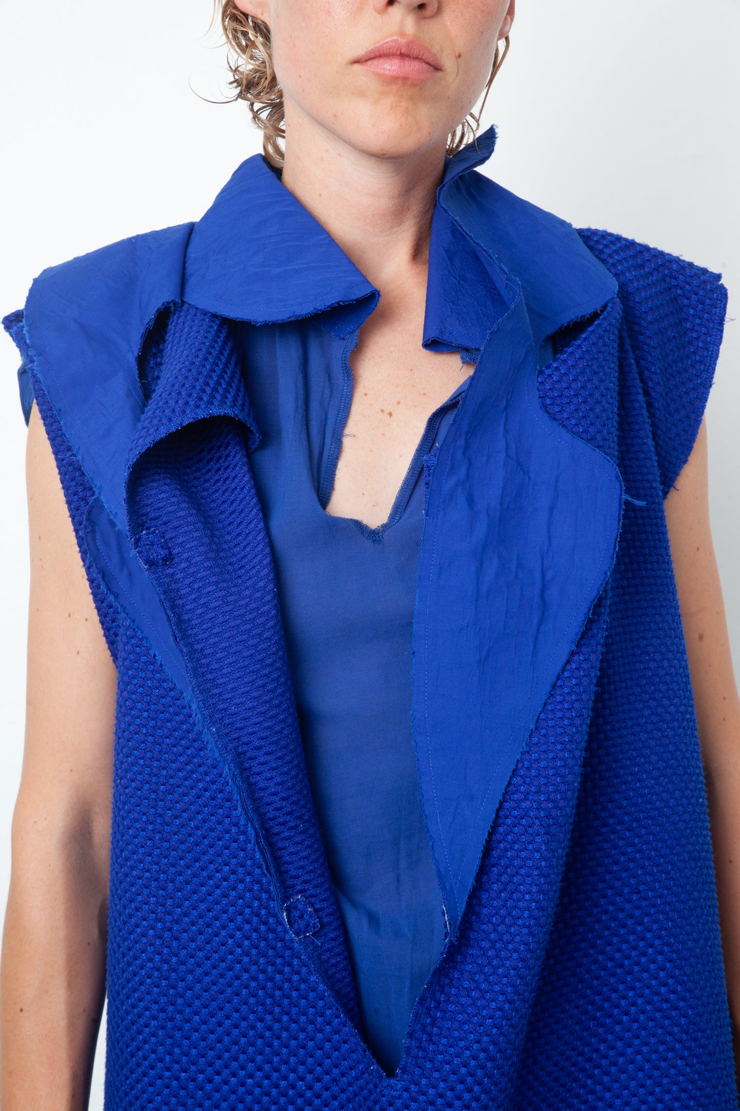 Comme des Garçons 2007 vivid blue deconstructed dress