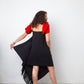 Balenciaga 2016 black asymmetric slip on dress with fringes