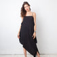 Balenciaga 2016 black asymmetric slip on dress with fringes
