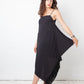 Balenciaga 2016 black asymmetric slip on dress with fringes