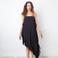 Balenciaga 2016 black asymmetric slip on dress with fringes