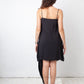 Balenciaga 2016 black asymmetric slip on dress with fringes