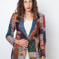 Roberto Cavalli 1970's patchwork multicolor leather and denim jacket