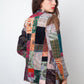 Roberto Cavalli 1970's patchwork multicolor leather and denim jacket