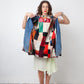 Roberto Cavalli 1970's patchwork multicolor leather and denim jacket