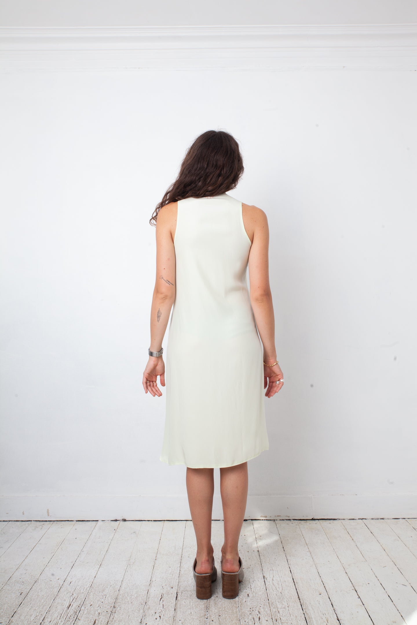 A.F. Vandervorst 2000's pastel green silk dress with pin detail
