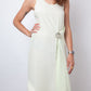 A.F. Vandervorst 2000's pastel green silk dress with pin detail