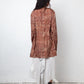 Dries van Noten 90's brown silk floral print oversized blazer
