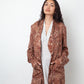 Dries van Noten 90's brown silk floral print oversized blazer