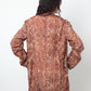 Dries van Noten 90's brown silk floral print oversized blazer