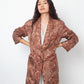 Dries van Noten 90's brown silk floral print oversized blazer
