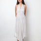 Prada linea rossa 2000's silk grey halter dress with open back