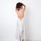 Prada linea rossa 2000's silk grey halter dress with open back