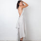 Prada linea rossa 2000's silk grey halter dress with open back